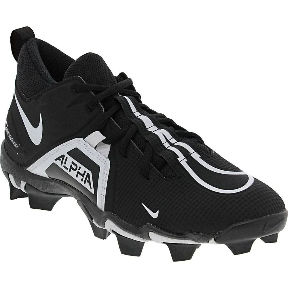 Nike Alpha Menace 3 Shark Football Cleats Mens 12.5 Black White New‎ Fastflex